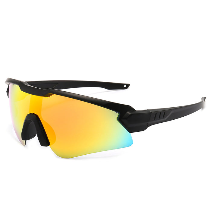 Wholesale New one-piece polarized sports sunglasses, outdoor windproof riding sunglasses, fashionable large frame colorful glasses