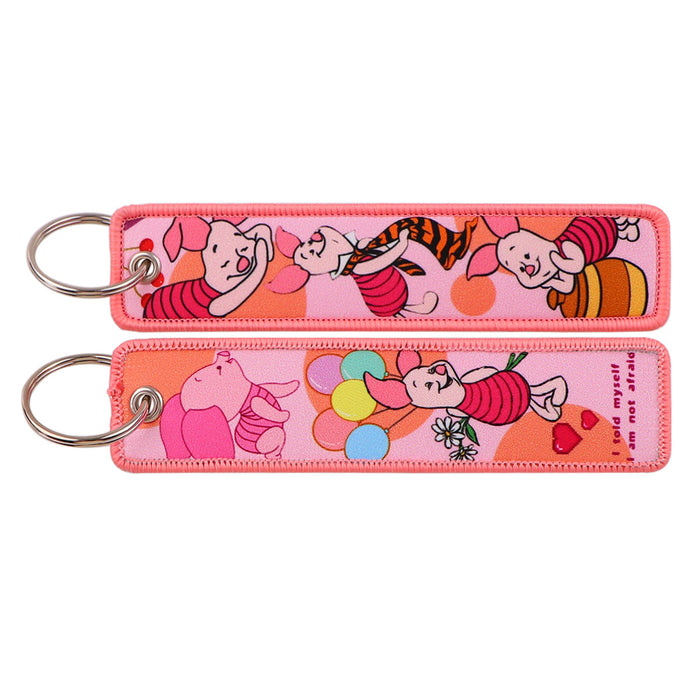 Wholesale Cartoon Cute Woven Label Lanyard Keychain JDC-KC-KKX004