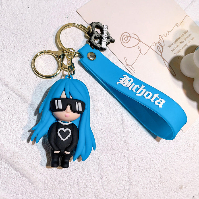 Wholesale Silicone Cartoon Jersey Keychain JDC-KC-Qiwei028