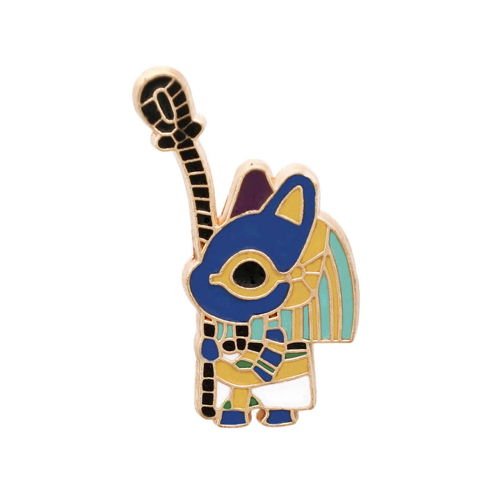 Wholesale Metal Electroplated Cartoon Egyptian Pharaoh Brooch Unisex Retro Pin Fashion Accessory For Bags Clothing Gifts