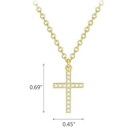 Wholesale Cross necklace, light luxury, niche design, fashionable and versatile, full diamond zircon necklace