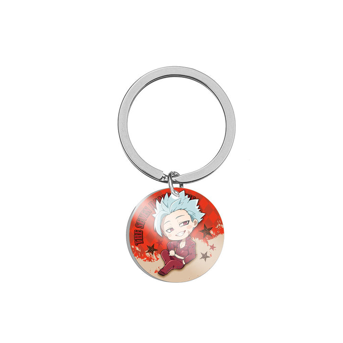 Wholesale Color Printing Stainless Steel Keychain JDC-KC-HuanYu034