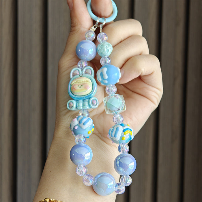 Wholesale Colorful and cute cartoon beaded keychains