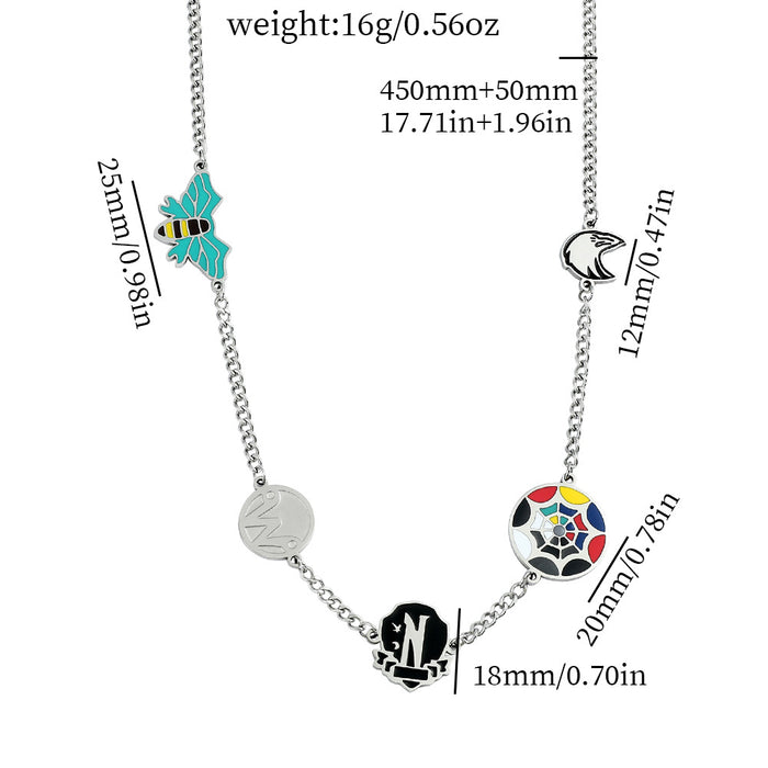 Wholesale Letter W fashion hollow pendant earrings and necklace for men and women.