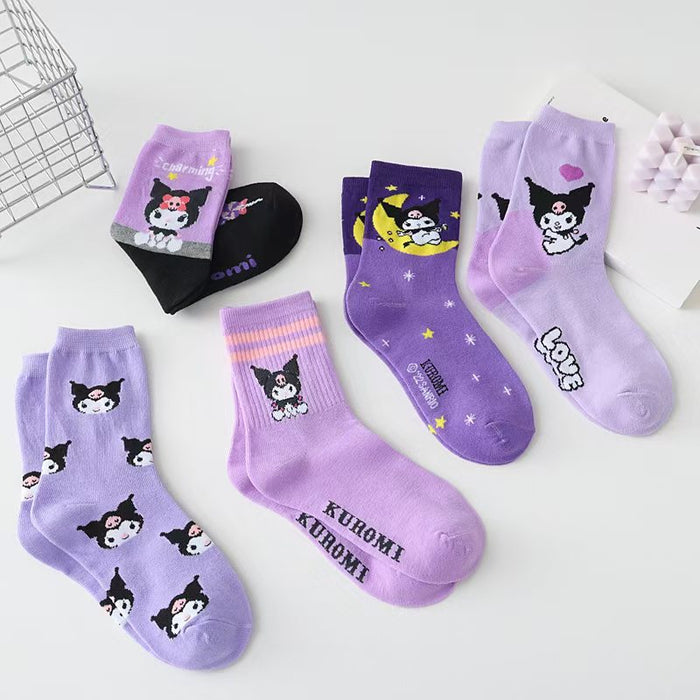 Wholesale cartoon purple combed cotton socks