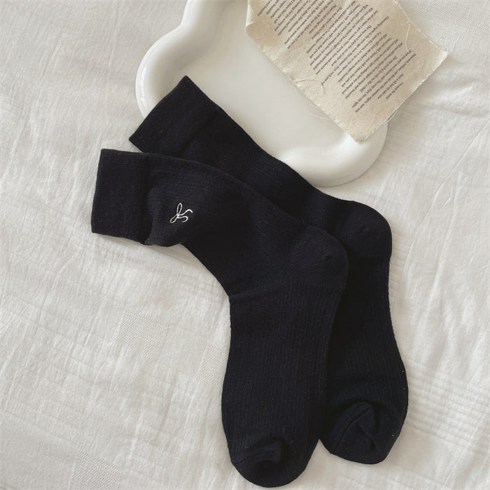 Wholesale Socks, thin, mid length, butterfly knot, long tube, breathable, mesh, stacked socks