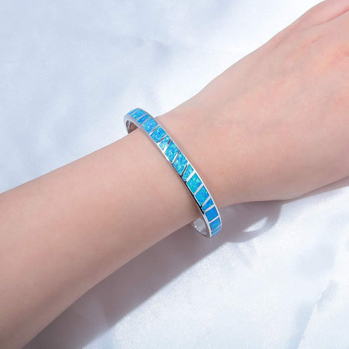 Wholesale Alloy Blue Square Stripe Bracelet JDC-BT-JuC001