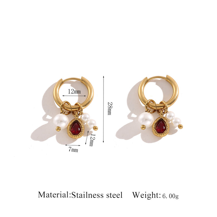 Wholesale Stainless Steel Pearl Earrings