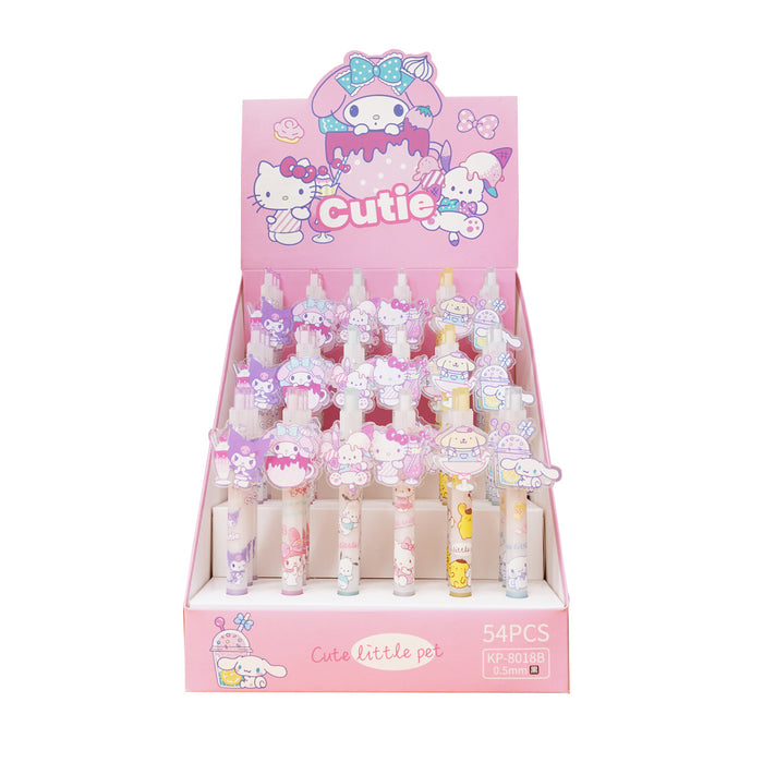 Wholesale 48 pcs Black core 0. 5mm cute cartoon sticker push-button pen