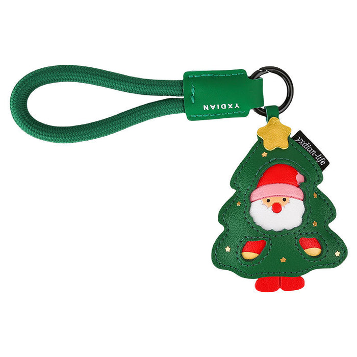 Wholesale Cartoon Leather  Pendant Keychain Cute Exquisite Leather Bag Pendant Christmas Gift