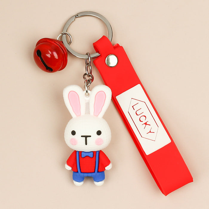 Wholesale Creative Soft Plastic Cartoon Doll Strap Rabbit Keychain JDC-KC-Aohong008