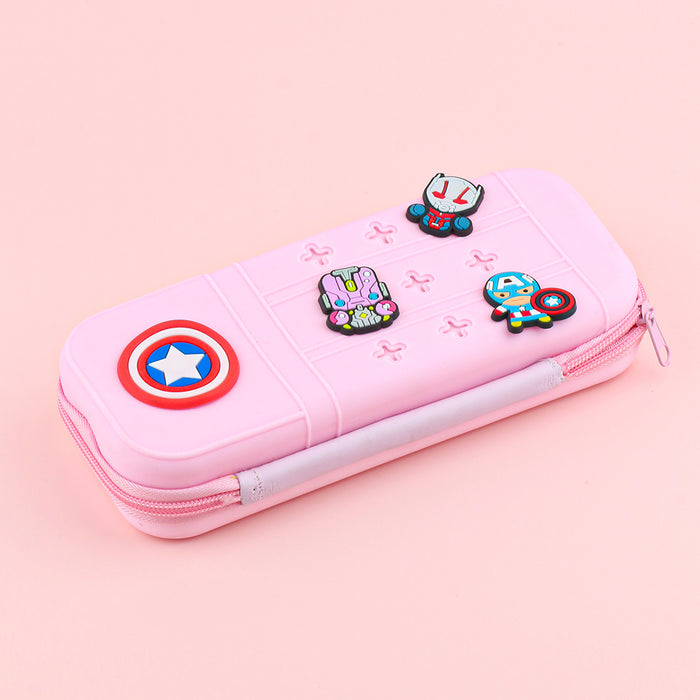 Wholesale Cute Cartoon Silicone Pencil Case DIY Creative Students Stationery Organizer Bag MOQ≥10