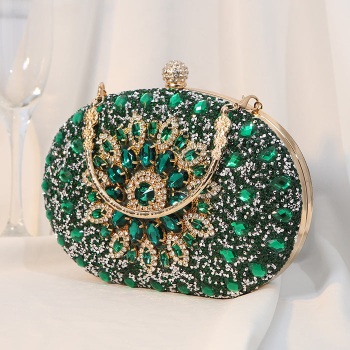 Wholesale Handbag Alloy Flower Diamond Inlaid Banquet Bag JDC-HB-MM003