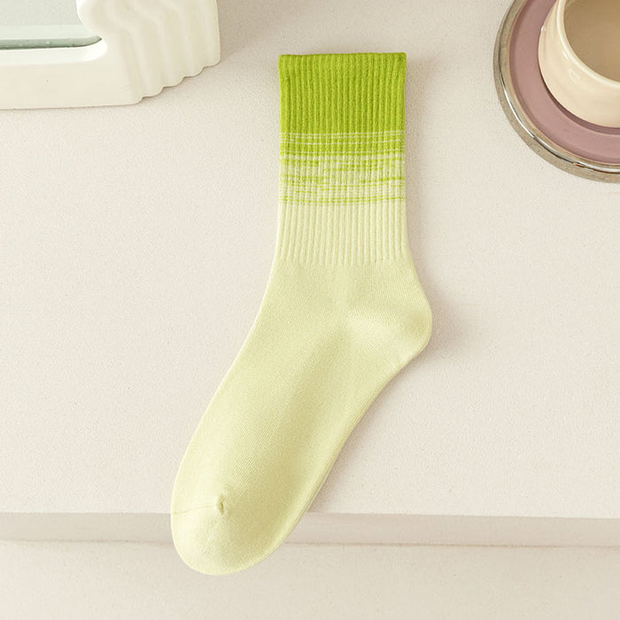 Wholesale Socks gradient color, mid tube lightweight sports socks, running socks, cotton