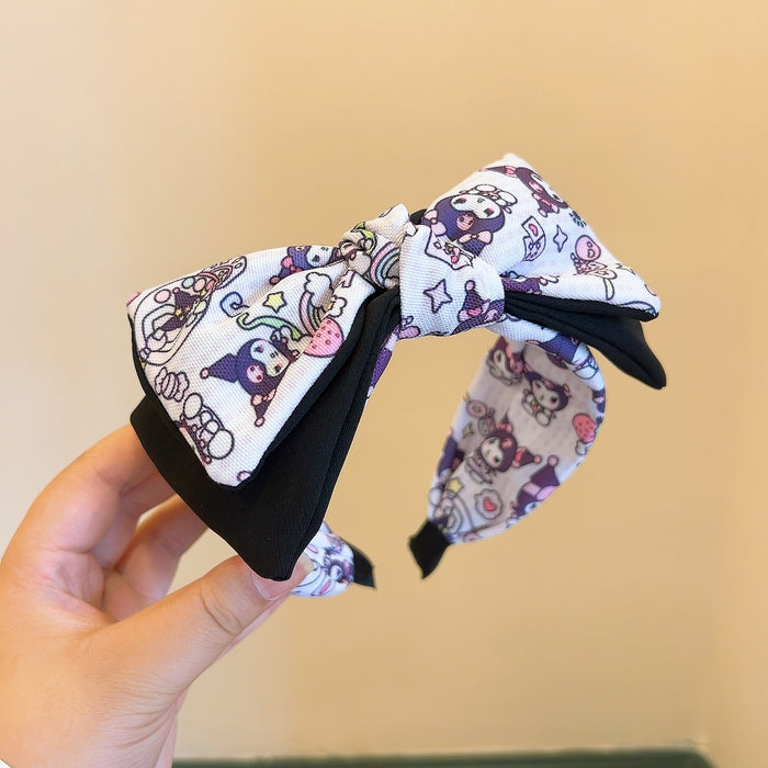 Wholesale Cartoon Cute Color Matching Temperament Double Layered Bow Headband （S） JDC-HD-Huaj020