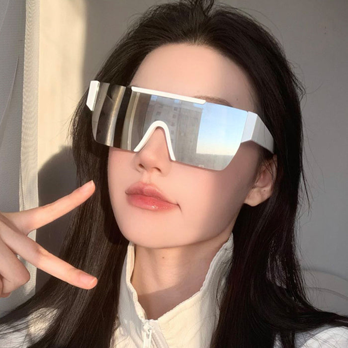 Wholesale Fashion cycling sunglasses, outdoor windproof large frame glasses, street photography, high-end sun shading sunglasses