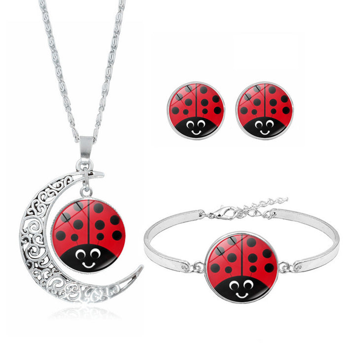 Wholesale Necklace suit Animation Peripheral  Bracelet Earrings Jewelry Three-piece Set