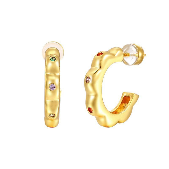 Wholesale New exaggerated geometric gold silver earrings with fashionable and simple temperament, versatile earrings and earrings