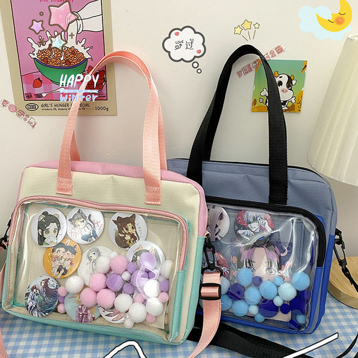 Wholesale  Secondary Cartoon Pain Bag Shoulder Bag 20cm Baby Bag Large Capacity Transparent Bag Crossbody Bag