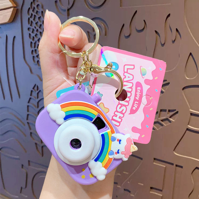 Wholesale Cute Cartoon Rainbow Projection Camera PVC Keychain (S) JDC-KC-ZhongC011