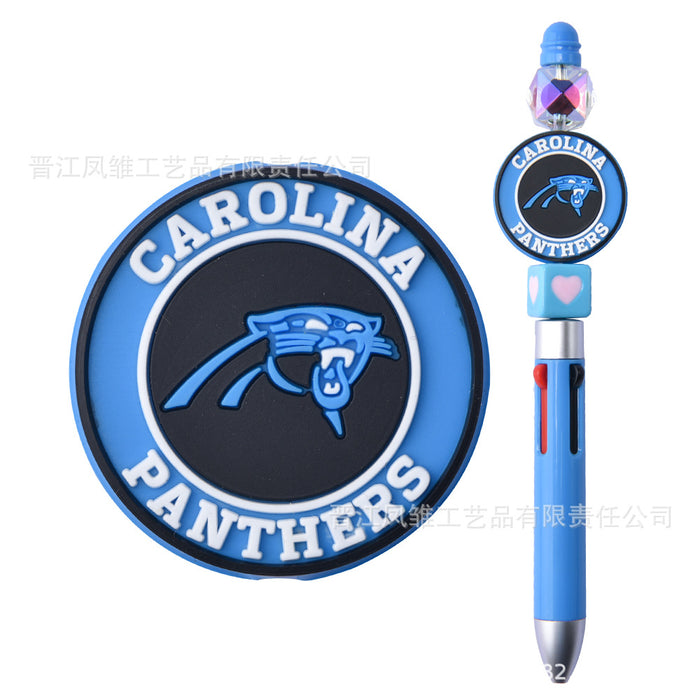 Wholesale 50pcs Rugby team series beads ballpoint pen beaded accessories fun stationery cartoon accessories detachable