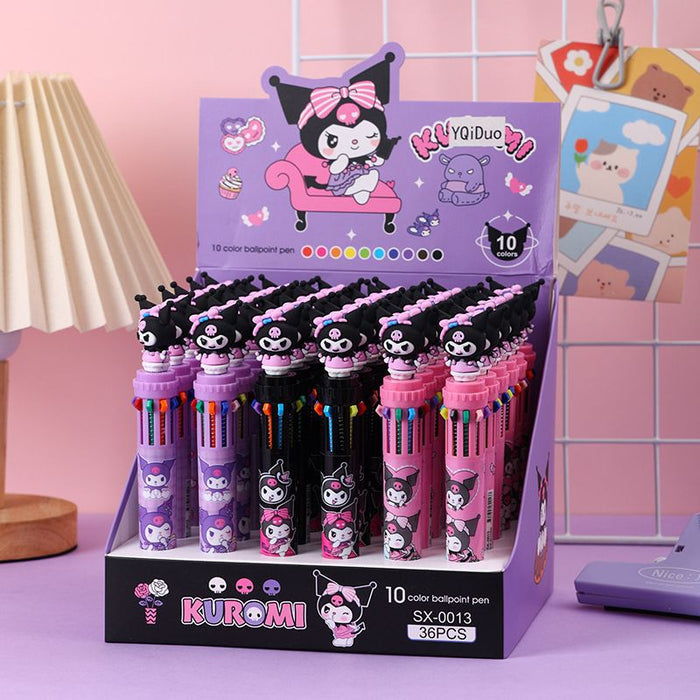 Wholesale Cute Cartoon 10-Color Clickable Ballpoint Pen