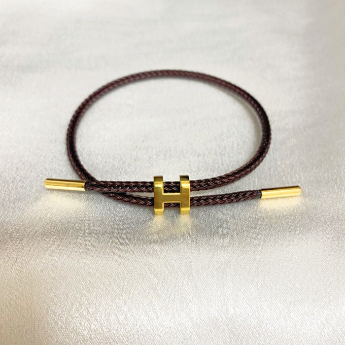 Wholesale I-Shaped Buckle Steel Wire Bracelet H Buckle Adjustable Titanium Steel Bracelet