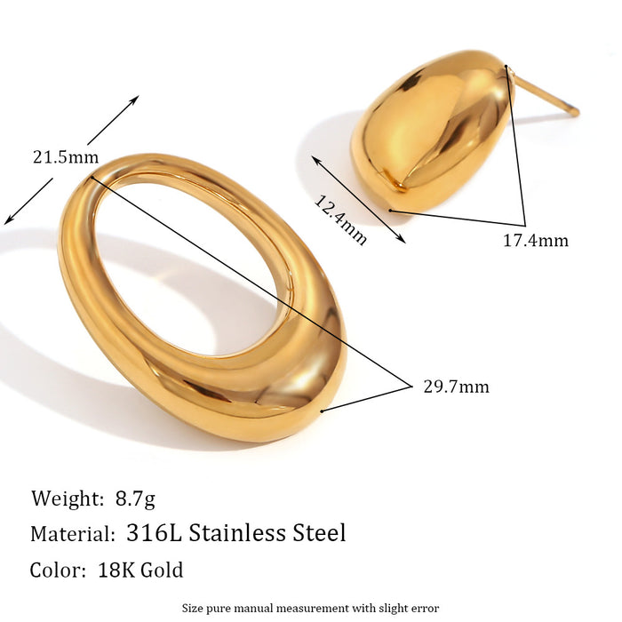 Wholesale Stainless Steel Plated 18K Gold Irregular Geometric Heart Earrings JDC-ES-MengJ008