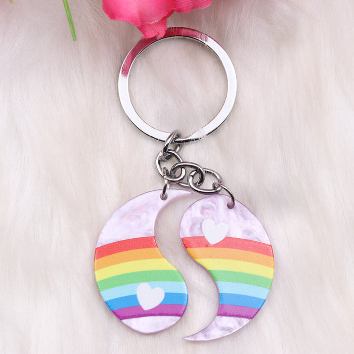 Wholesale Rainbow Love Acrylic Keychain JDC-KC-MingM003