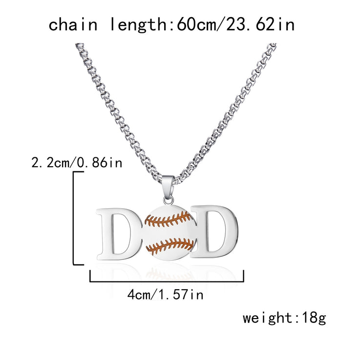 Wholesale Oil dripping titanium steel necklace stainless steel non-fading ball oil dripping letter sweater chain