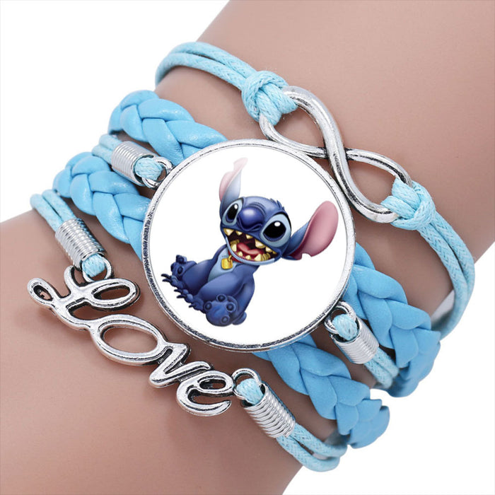 Wholesale Cartoon Braided Multi-layer Gemstone Cowhide Bracelet JDC-BT-NH021