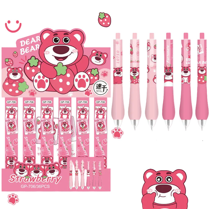 Wholesale Cute cartoon blind box quick-drying,  smooth-writing black retractable pen.