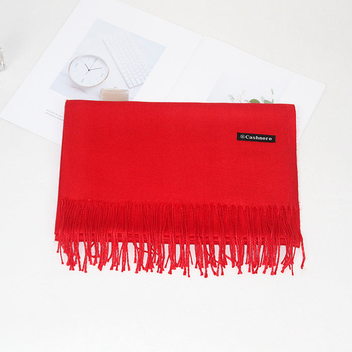 Wholesale New Product Imitation Cashmere Scarf Women's Korean Version Tassel Scarf Fashionable Warm Solid Color Scarf JDC-SF-MC002