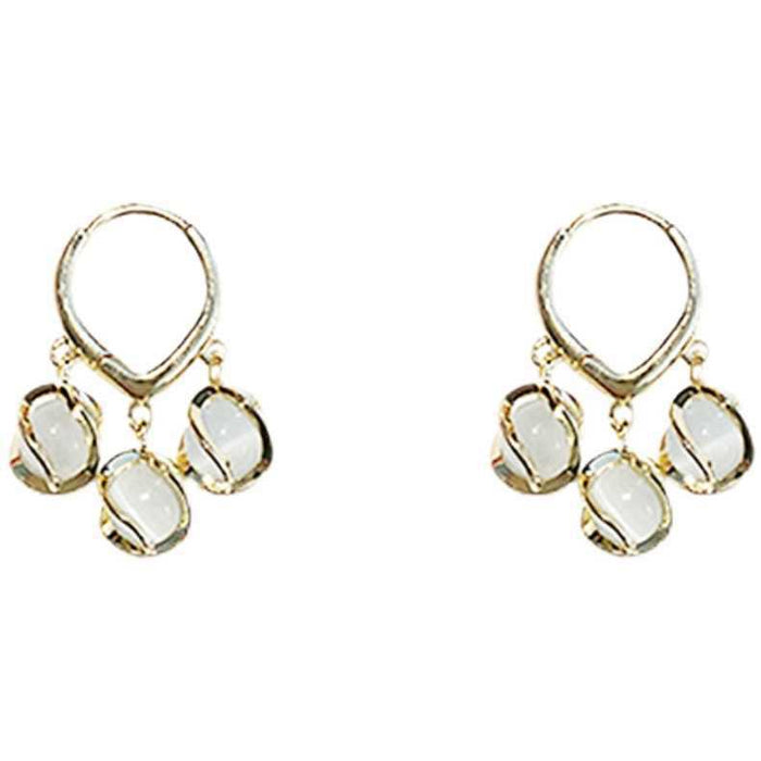 Wholesale Silver needle lily of the valley flower earrings, versatile and elegant earrings