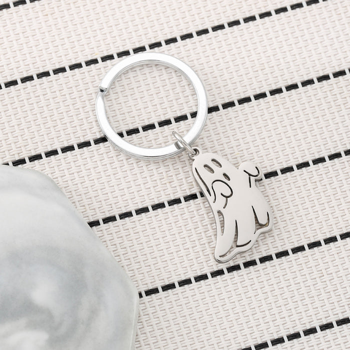 Wholesale Ghost Stainless Steel Keychain Halloween Keychain Couple Backpack Pendant