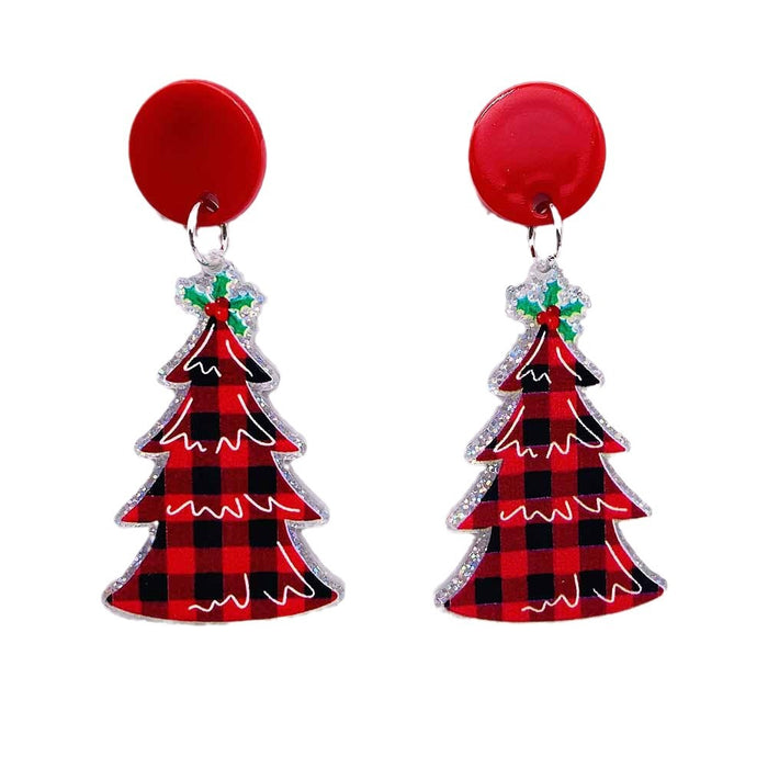 Wholesale New Christmas Acrylic Earrings Leopard Print JDC-ES-YaChen011