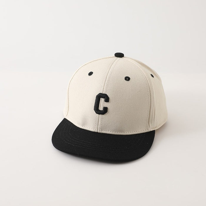 Wholesale Trendy Kids Embroidered Letter Flat Brim Baseball Cap Unisex Green Boston Sunscreen Casual Resale Accessory