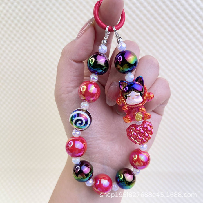 Wholesale Creative Cartoon Hand-painted Beads Mobile Phone Hanging Chain Bag Decorative Pendant DIY Accessories for Girlfriends