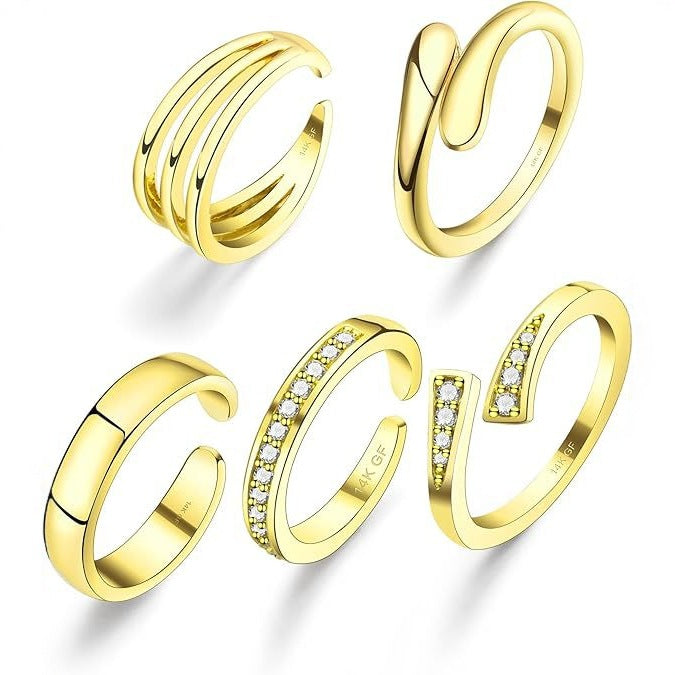 Wholesale Advanced copper plated real gold inlaid zircon open toe ring, niche versatile foot ring