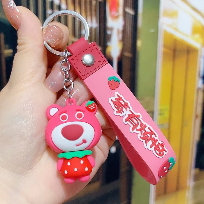 Wholesale Cartoon  bear keychain cute key chain doll claw  silicone key pendant car bag ornaments