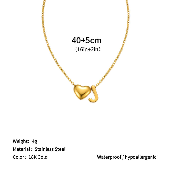 Wholesale Clavicle chain jewelry accessory 26 letter heart pendant titanium steel necklace