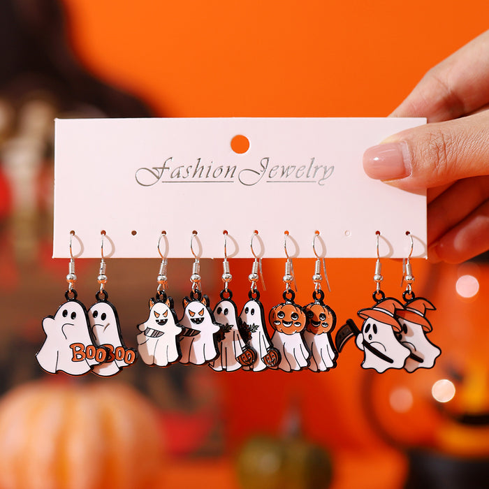 Wholesale Ghost Earring Set Gothic Pumpkin Scythe Pendant Earrings Jewelry