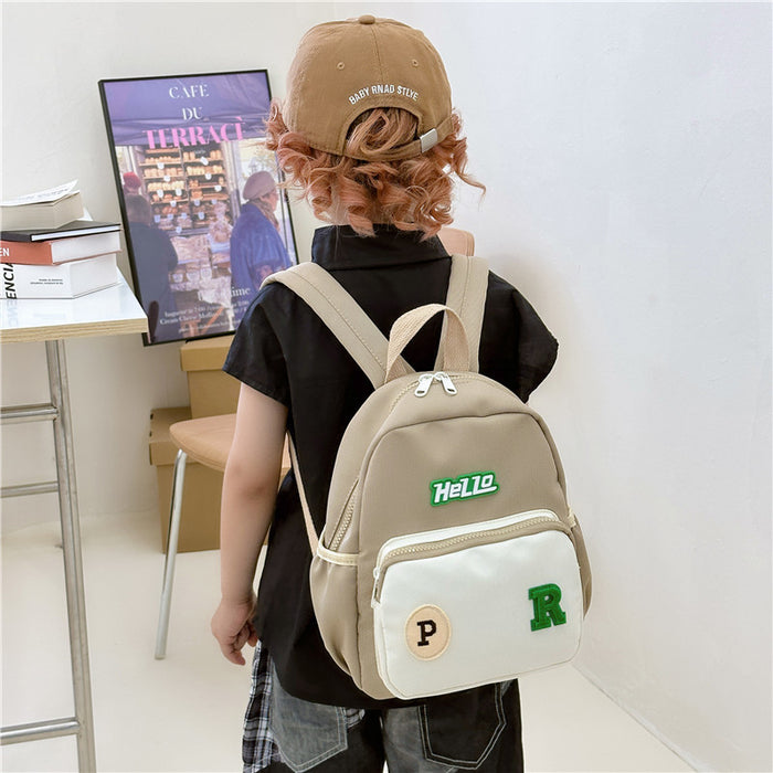 Wholesale Letter Contrast Nylon Children's Backpack JDC-BP-YuanDuo083