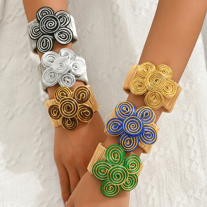 Wholesale Handmade geometric jewelry with flower bracelets