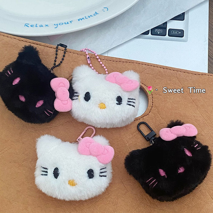 Wholesale New Cute Plush Black Pink Bow Doll Bag Accessories Small Pendant Pendant Keychain
