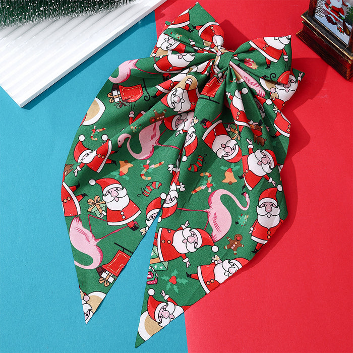 Wholesale Christmas Hairpin Bow Ribbon Spring Clip  Holiday Party Decoration Gift Hair Accessories
