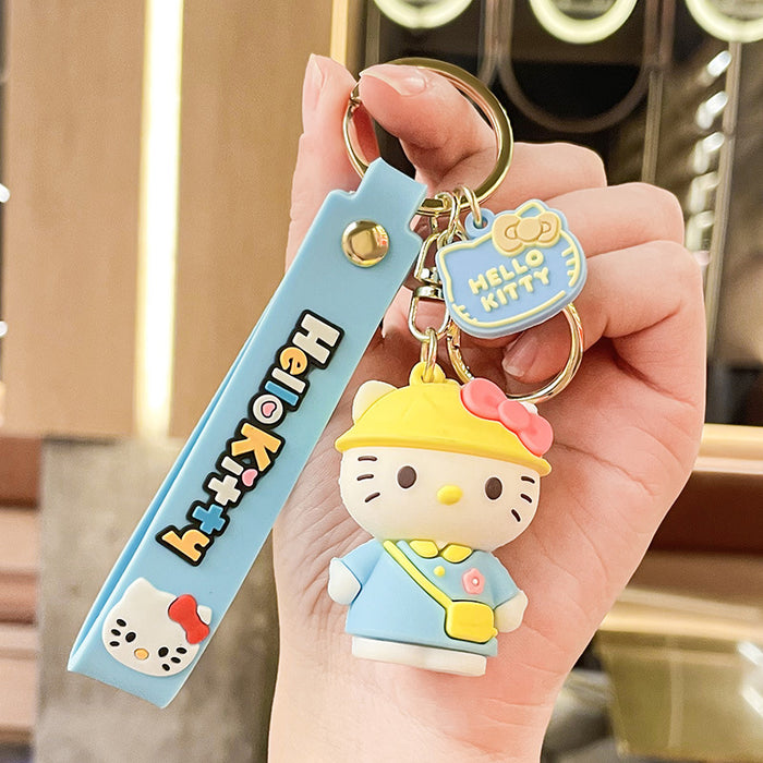 Wholesale Cartoon  silicone doll keychain car pendant  couple bag doll machine key pendant