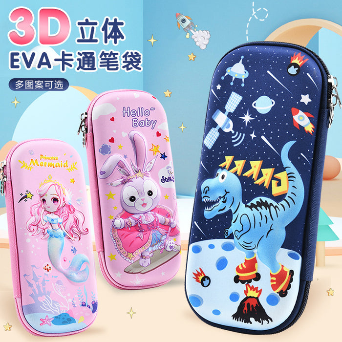 Wholesale New 3D Stereo Stationery Box for Primary School Students Cartoon Eva Pencil Case