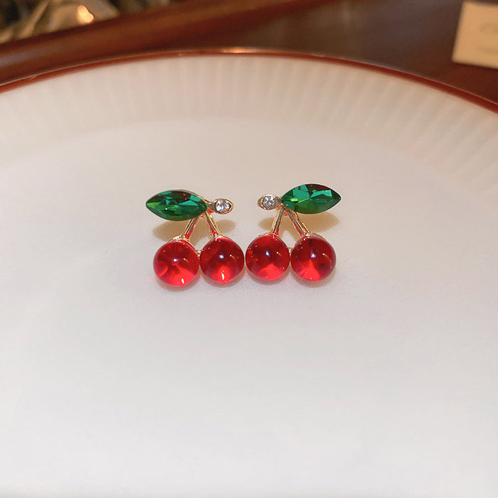 Wholesale Alloy Cherry Earrings Cute Design Fashion Jewelry Accessory