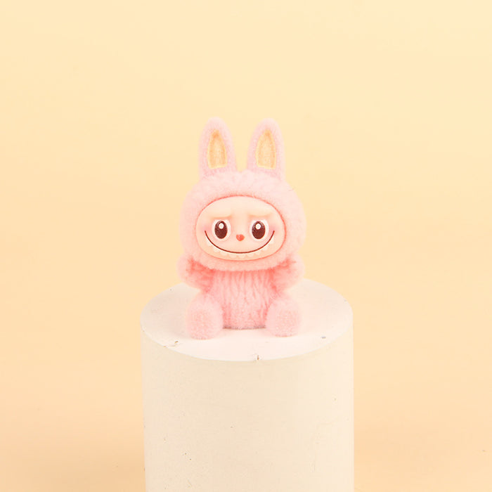 Wholesale Resin trendy cartoon flocked keychain pendant